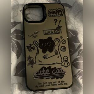 Cute Cat Phone Case - Black and Gray